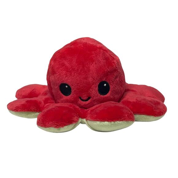 Red & Green Happy Sad Interchangeable Octopus Plush Small - Picture 1 of 3